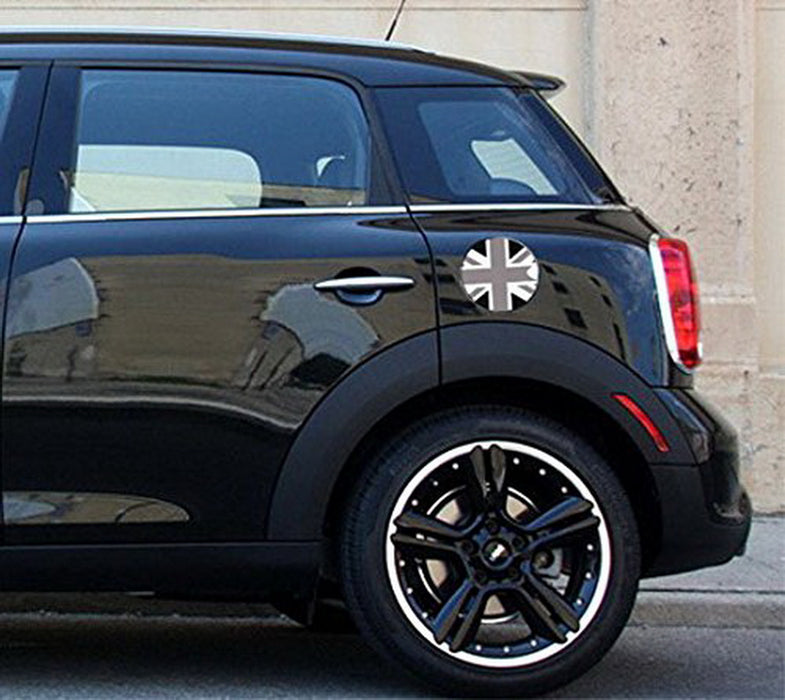 Black Union Jack UK Flag Pattern Vinyl Sticker Decal For Mini Cooper Gas Cap