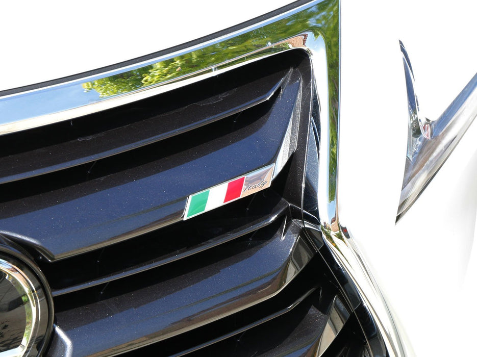 Aluminum Plate Italian Flag Emblem Badge For Car Front Grille Side Fender Trunk