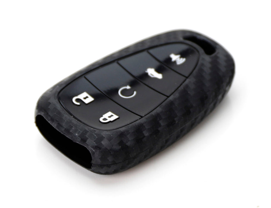 Carbon Fiber Pattern Soft Silicone Key Fob Cover For 16-up Chevy Camaro Cruze...