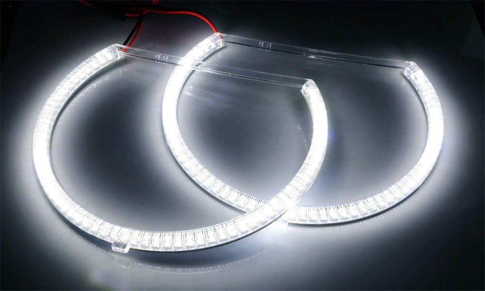 White LED Angel Eye Halo Rings Kit For 08-14 Dodge Challenger Headlight Retrofit