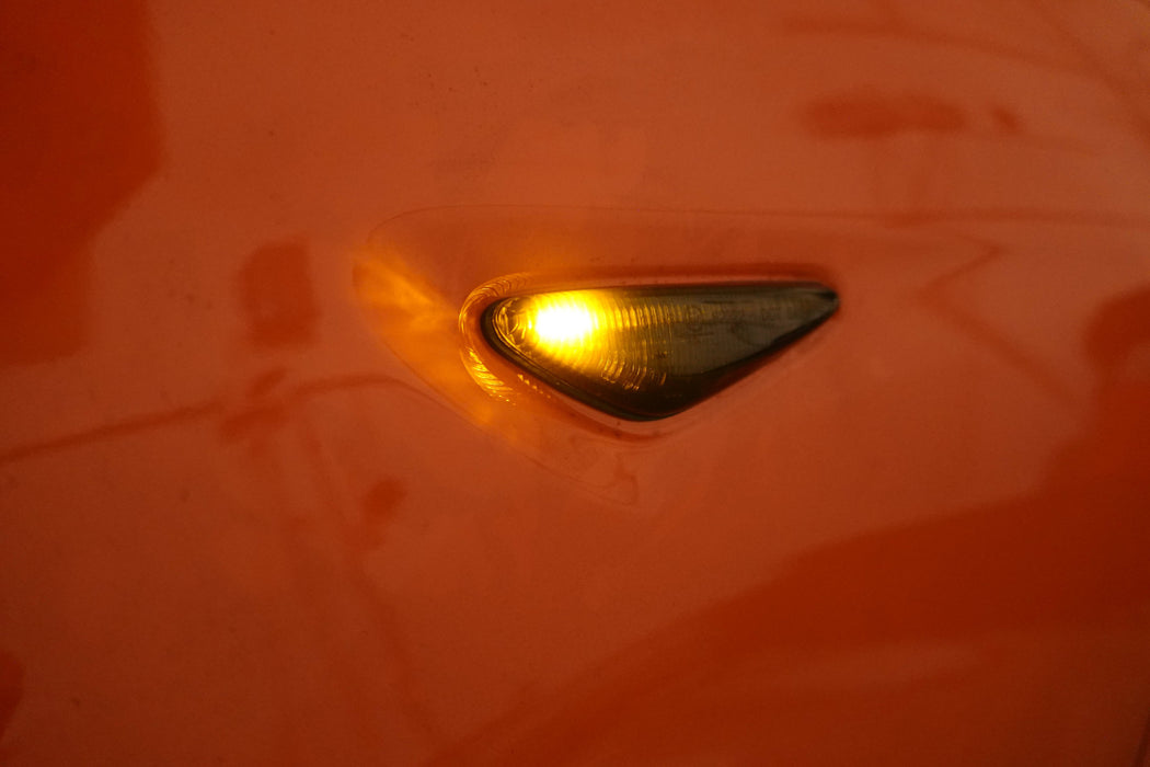 Smoked Lens Sequential Amber LED Front Side Marker Lights For Mazda MX-5, RX-8