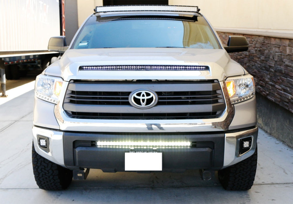 150W 30" LED Light Bar w/ Lower Bumper Brackets, Wirings For 14-21 Toyota Tundra