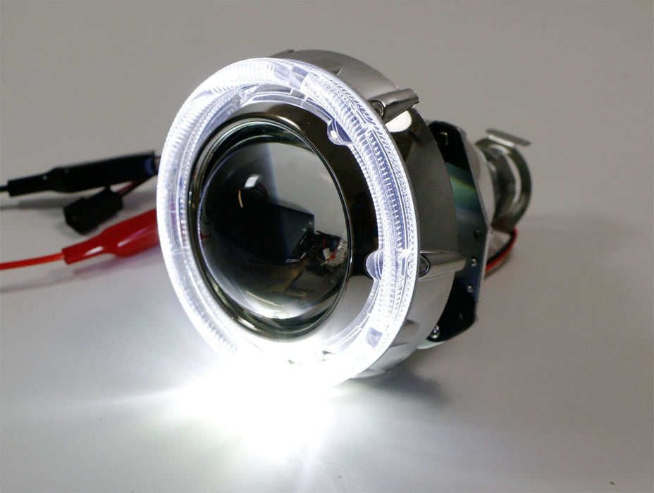 3.0" H1 Bi-Xenon Projector Lens VW GTI Style LED Halo Ring Shroud For Headlights