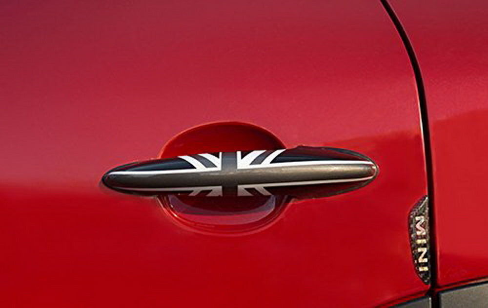 Black Union Jack UK Flag Pattern Vinyl Sticker Decal For Mini Cooper Door Handle