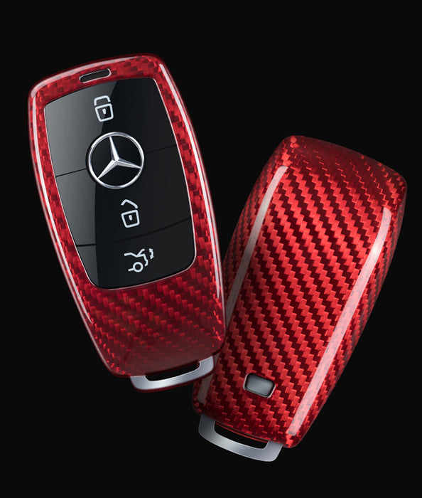 Real/Genuine Red Carbon Fiber Smart Key Fob Shell For Mercedes New A C E CLA CLS