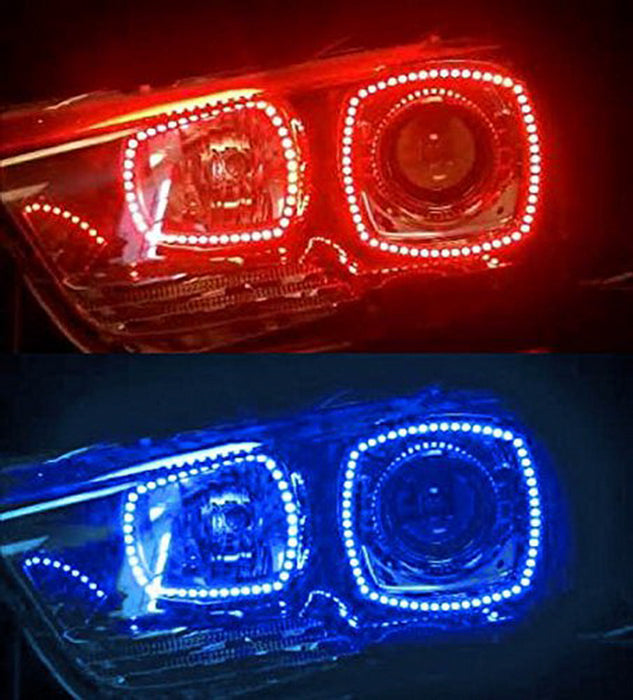 Wireless RGB 7-Color LED Angel Eyes Halo Rings Kit For 2011-14 Dodge Charger