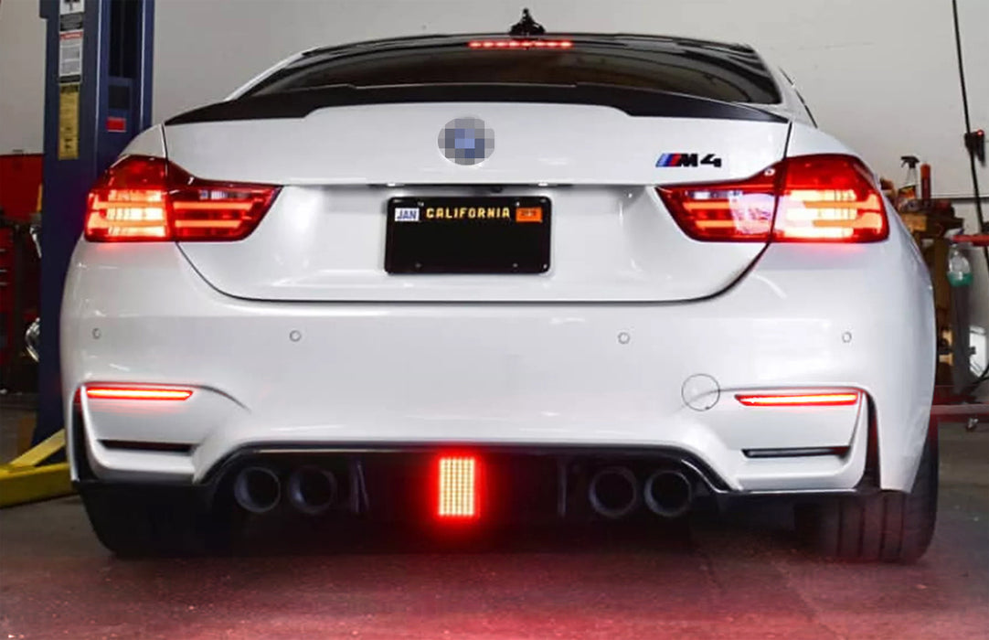 OEM-Red Lens 40-LED Rear Bumper Reflector Light Trims For BMW F80 M3, F82/F83 M4