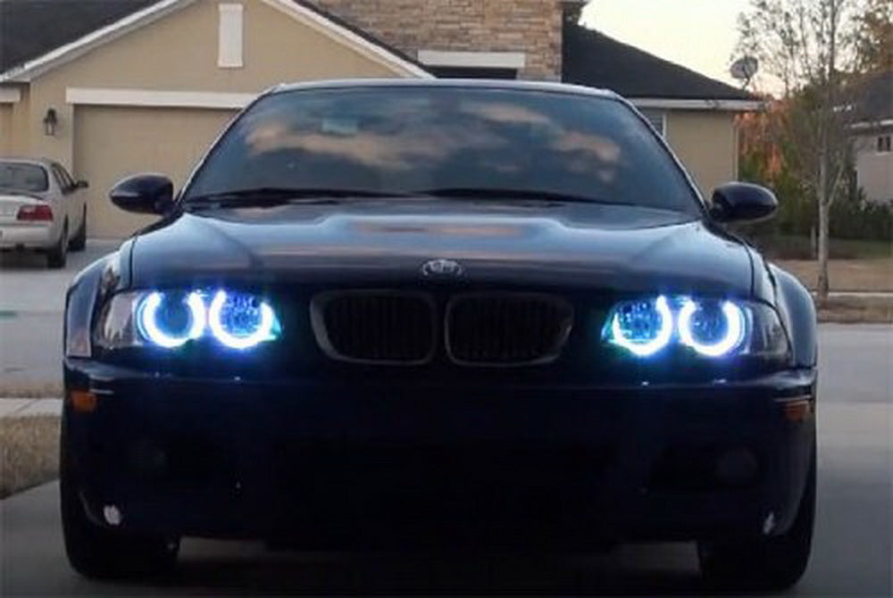 Xenon Headlight RGB Multi-Color LED Angel Eyes For BMW E38 E39 E46 3 5 7 Series