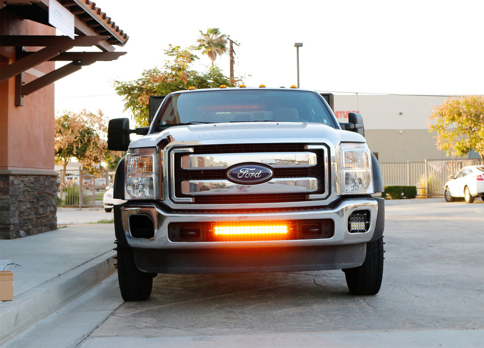 White/Amber 120W LED Ligth Bar w/ Bumper Bracket, Wirings For 2011-16 F250 F350