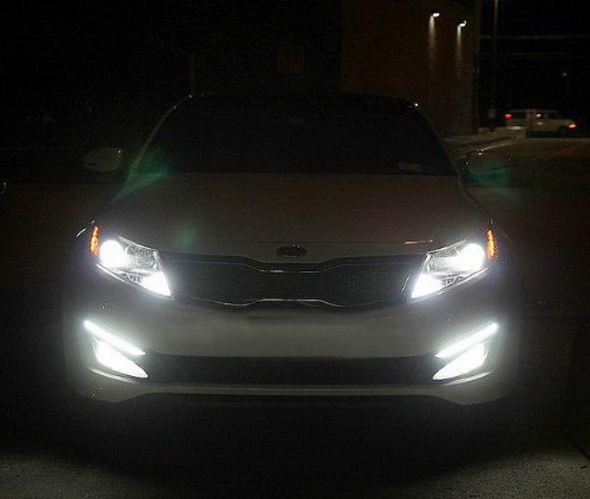 KSpeed 12-LED Daytime Running Light DRL Lamps For 2011-13 Kia Optima K5 w/ Bezel