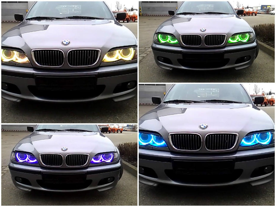 RGBW Color LED Angel Eyes Halo Rings For BMW E46 3Series, 07-14 Silverado Sierra