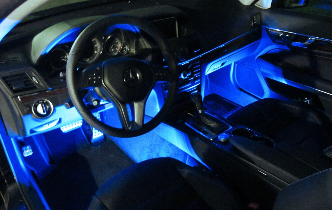 4pc 9" Blue LED Ambient Styling Lighting Kit Car Interior Decoration (5V USB)