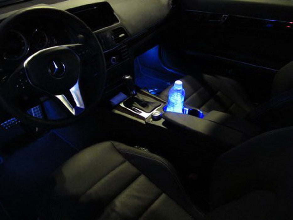 3-SMD Blue LED Strip Lights For Cup Holder Gauge Cluster Glove Box Foot Area