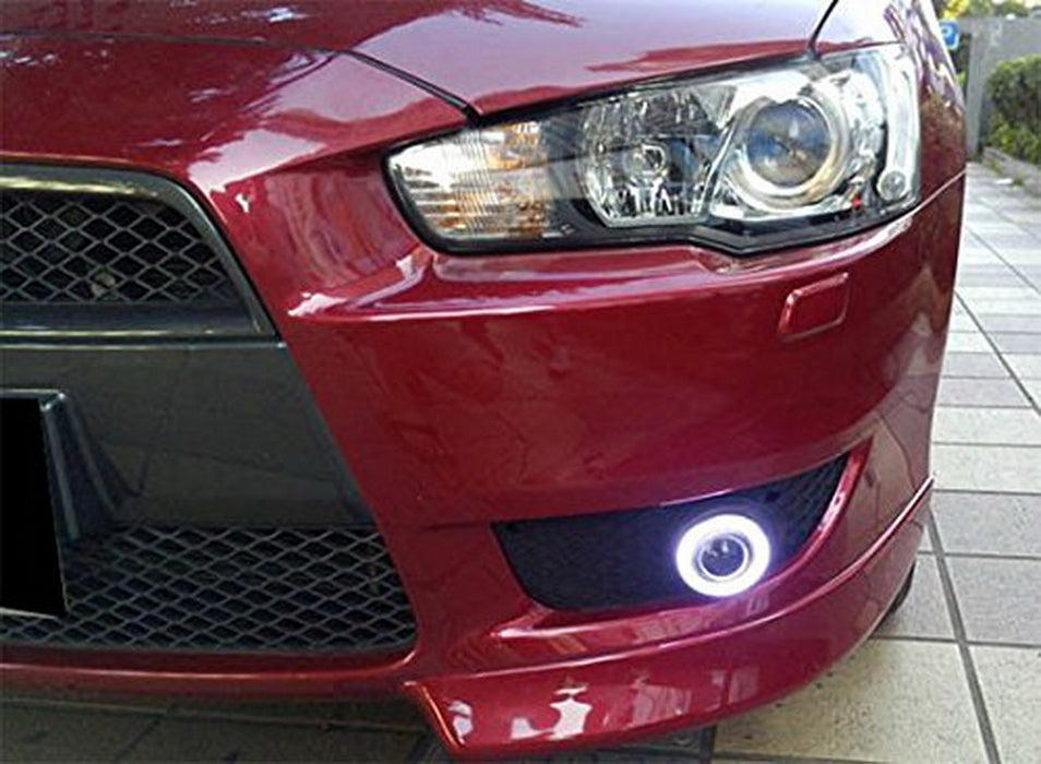 White 40-SMD LED Angel Eyes Halo Rings w/ Shroud For Fog Lights Retrofit DIY