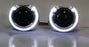 3.0" H1 Bi-Xenon Projector Lens w/ S-MAX LED Halo Ring Shrouds For Headlights