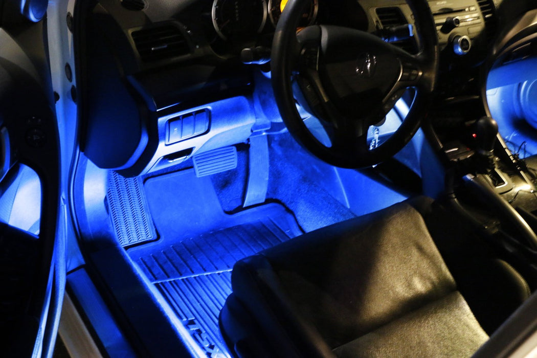 4pc 9" Blue LED Ambient Styling Lighting Kit Car Interior Decoration (5V USB)