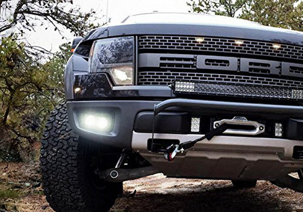 40W CREE LED Fog Lights w/ Bumper Mounting Bracket, Wiring For 10-14 Ford Raptor