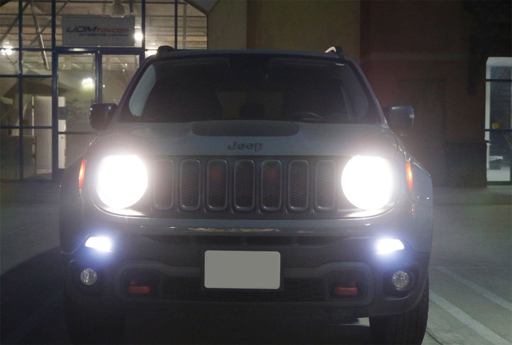 (2) 6500K White LED Daytime Running Light Bulbs For 2015-2019 Jeep Renegade