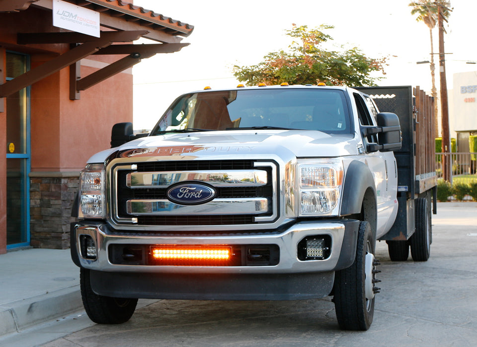 White/Amber 120W LED Ligth Bar w/ Bumper Bracket, Wirings For 2011-16 F250 F350