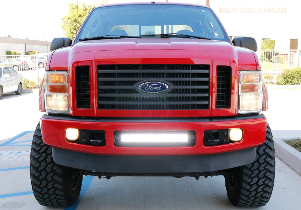 120W 20" LED Light Bar w/ Bumper Mount Bracket/Wirings For 08-10 Ford F250 F350