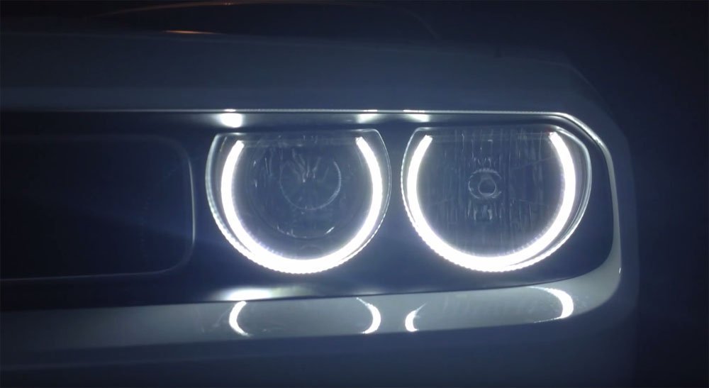 White LED Angel Eye Halo Rings Kit For 08-14 Dodge Challenger Headlight Retrofit