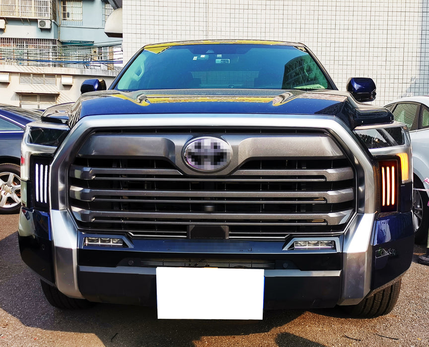 Vertical Front Side Grille Fit Switchback LED DRL Lights For 22-Up Toyota Tundra