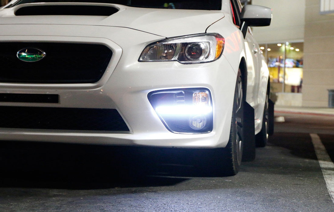 JDM S4 LED DRL Fog Light Bezels & Smoked Rear Foglight For 15-17 Subaru WRX STi