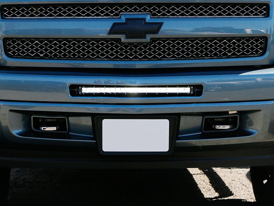 100W 20" LED Light Bar w/ Lower Bumper Bracket/Wire For Silverado 1500 2500 3500