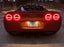 Red Lens w/ Chrome Reflex Full LED Halo/Laser Tail Lamps For 2005-13 C6 Corvette