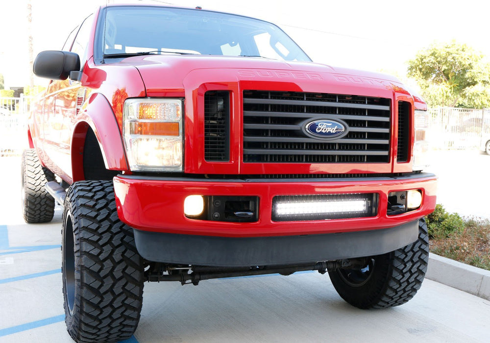 120W 20" LED Light Bar w/ Bumper Mount Bracket/Wirings For 08-10 Ford F250 F350