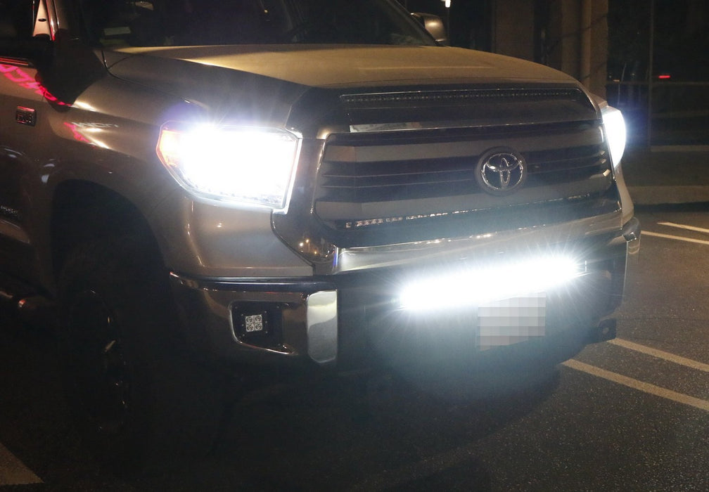 150W 30" LED Light Bar w/ Lower Bumper Brackets, Wirings For 14-21 Toyota Tundra