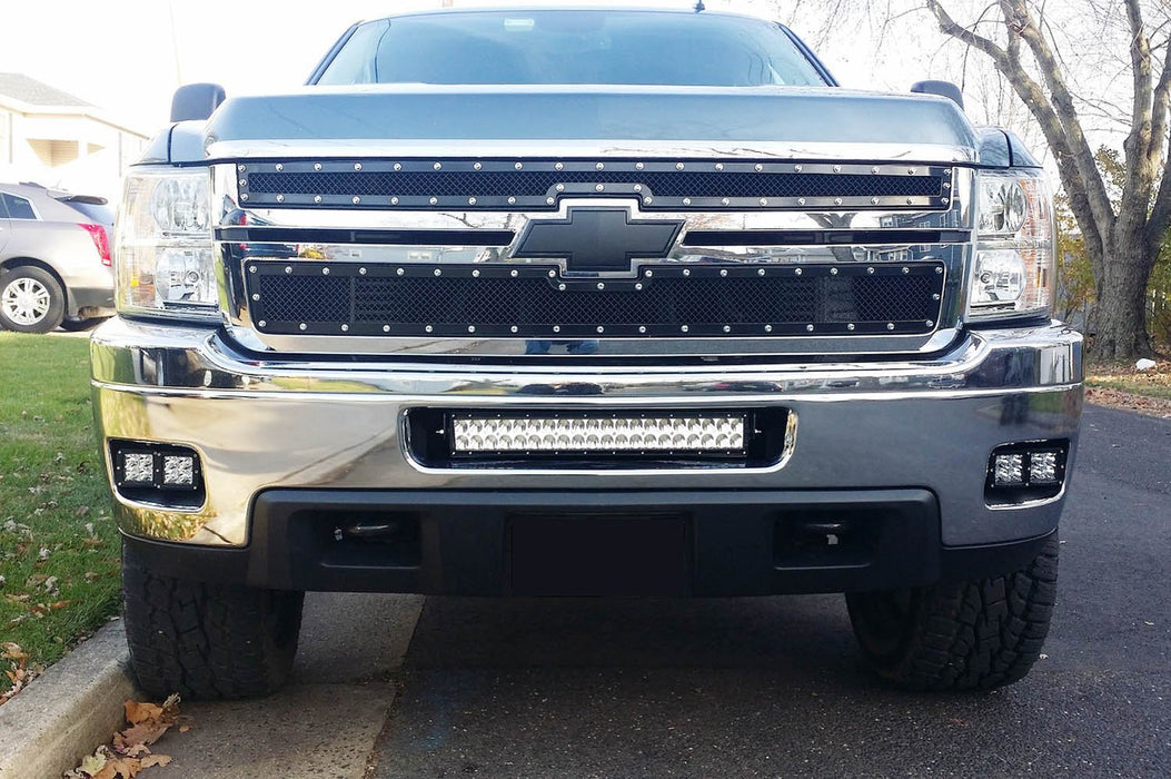 Strobe Function Lower Grill LED Ligth Bar w/Bracket Wire For Silverado 2500 3500