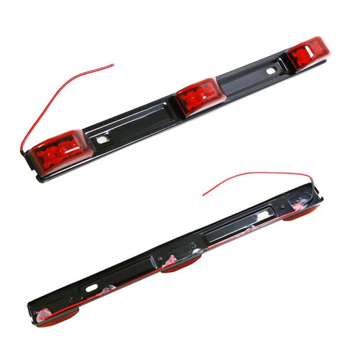 14" Red 3-Lamp Truck/Trailer ID LED Light Bar For Ford F150 F250 Dodge RAM, etc