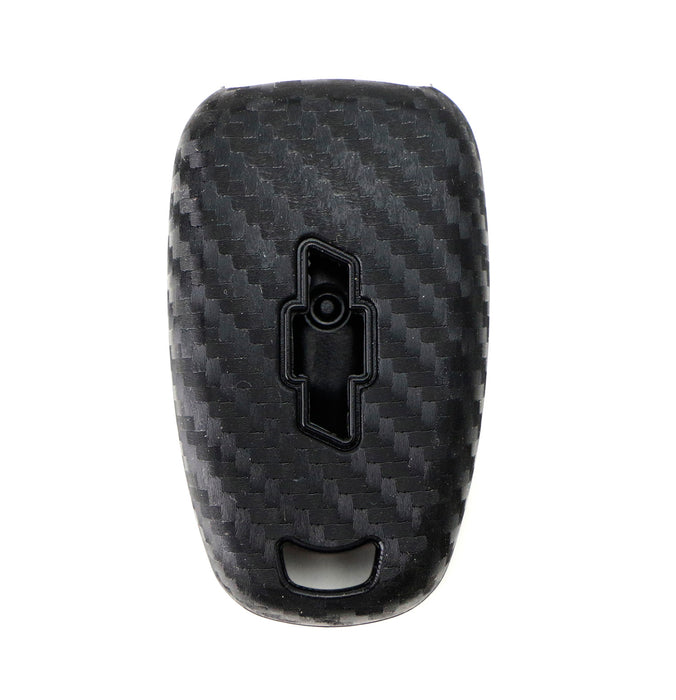 Carbon Fiber Pattern Soft Silicone Key Fob Cover For 16-up Chevy Camaro Cruze...