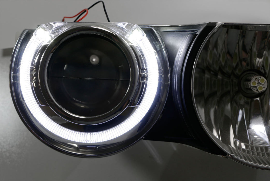 3.0" H1 Bi-Xenon Projector Lens w/ S-MAX LED Halo Ring Shrouds For Headlights