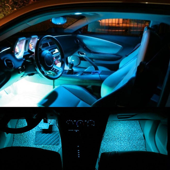 4pc 5" Ice Blue LED Ambient Style Lighting Kit Car Interior Decoration (5V USB)