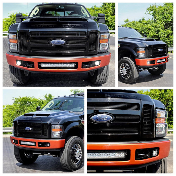 120W 20" LED Light Bar w/ Bumper Mount Bracket/Wirings For 08-10 Ford F250 F350