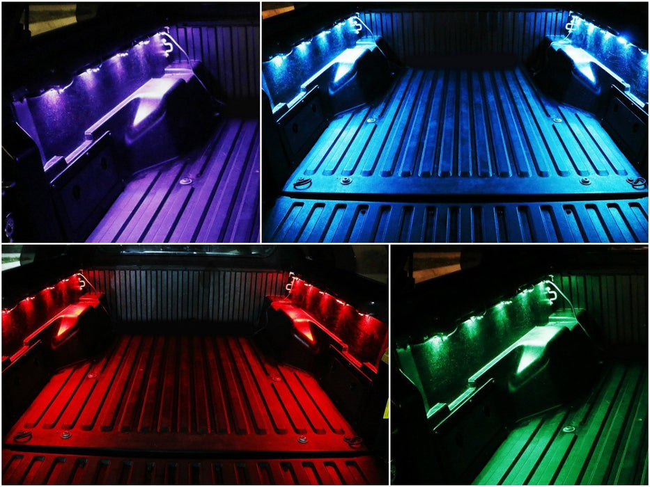 8pcs RGB Multi-Color Truck Bed Cargo Area LED Lighting Kit w/ Wireless Remote