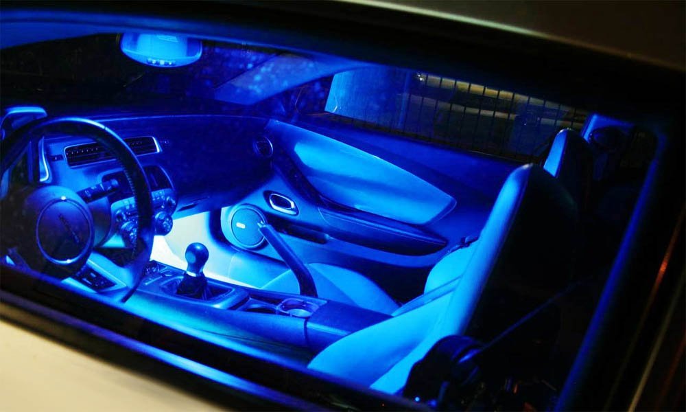 4pc 9" Blue LED Ambient Styling Lighting Kit Car Interior Decoration (5V USB)