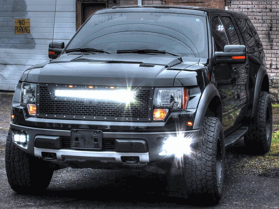 80W CREE LED Pod Lights w/ Lower Bumper Brackets, Wirings For 10-14 Ford Raptor