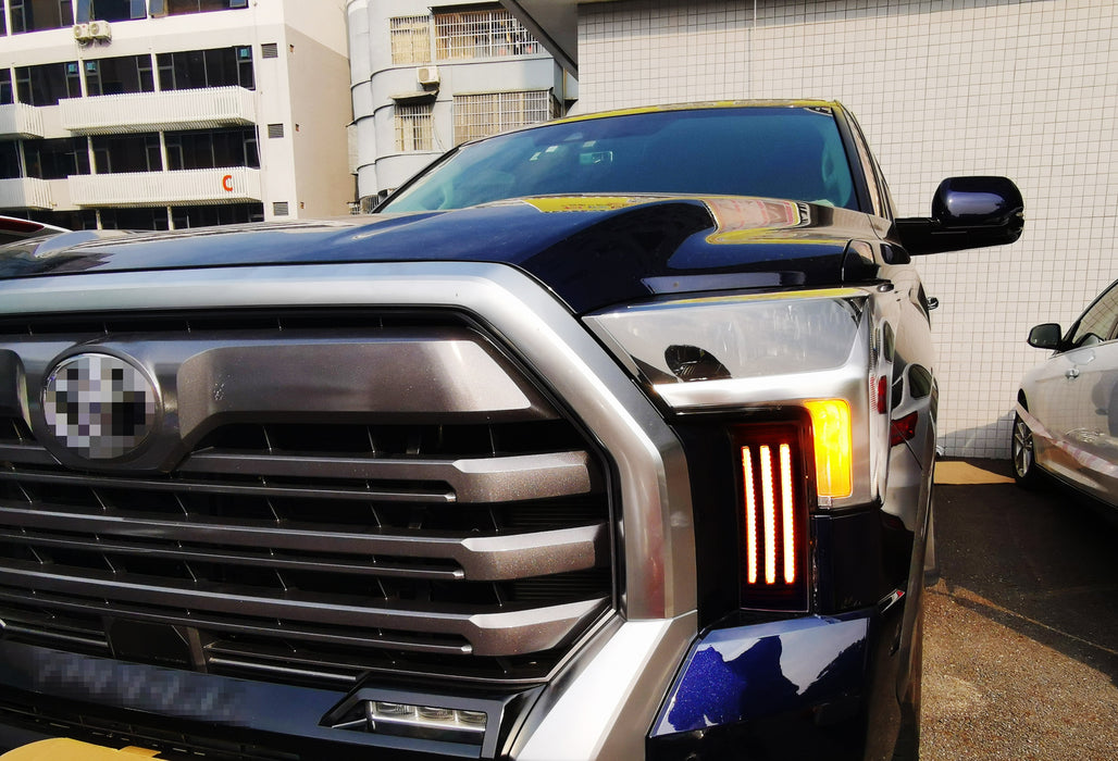 Vertical Front Side Grille Fit Switchback LED DRL Lights For 22-Up Toyota Tundra