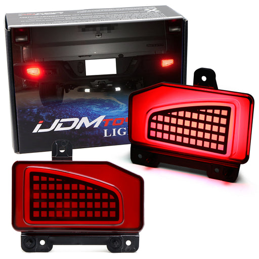 Dark Red Bumper Reflector LED Tail/Brake Sequential Signal For Jeep Gladiator JT