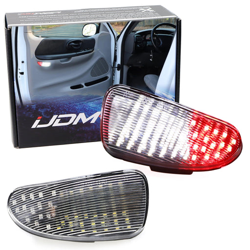 Clear Lens Red/White Dual-Color LED Side Door Lights For 97-03 F150, 97-99 F250