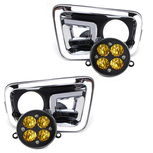 Yellow Clover Leaf LED Fog Light Kit w/OE Bezels, Relay For 2017-19 Nissan Titan