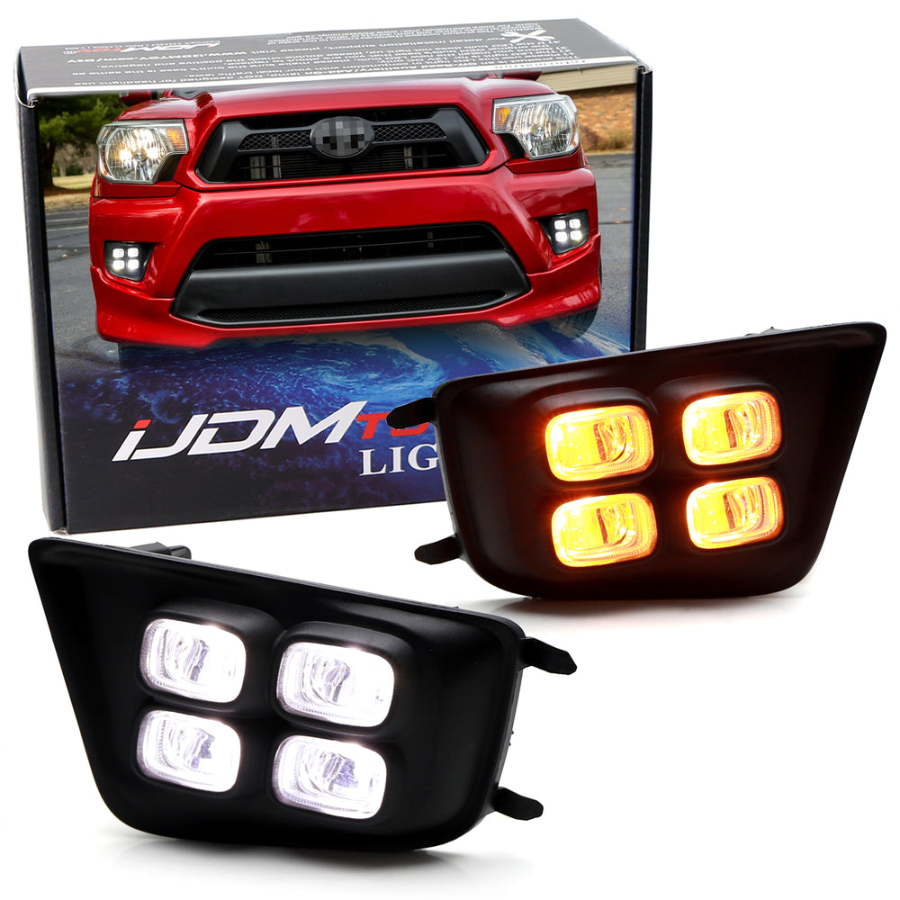 Fog Replace Switchback LED Daytime Running Light Kit For 2012-2015 Toyota Tacoma