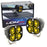 Hood Edge Mount Round Yellow LED A-Pillar Light Kit Universal For Truck SUV Jeep