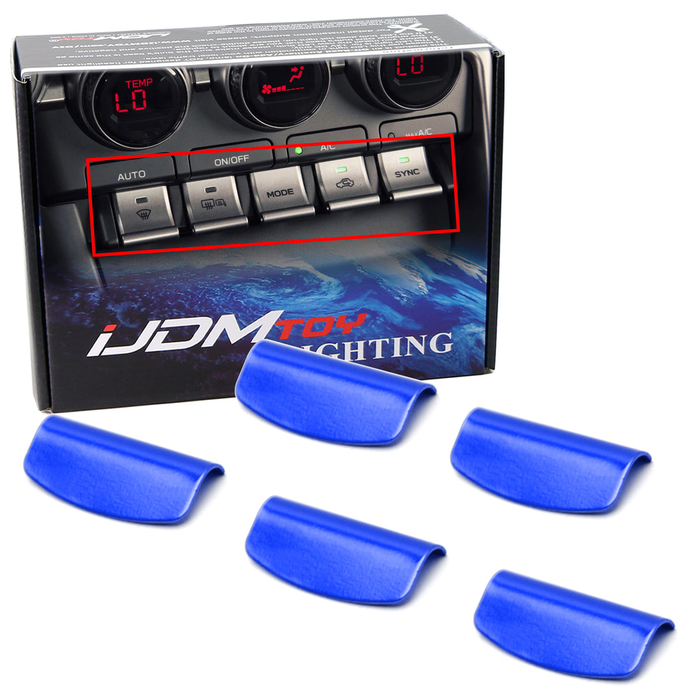 5pc Blue Aluminum Center Dash AC Button Decorations For 22+ Subaru BRZ Toyota 86