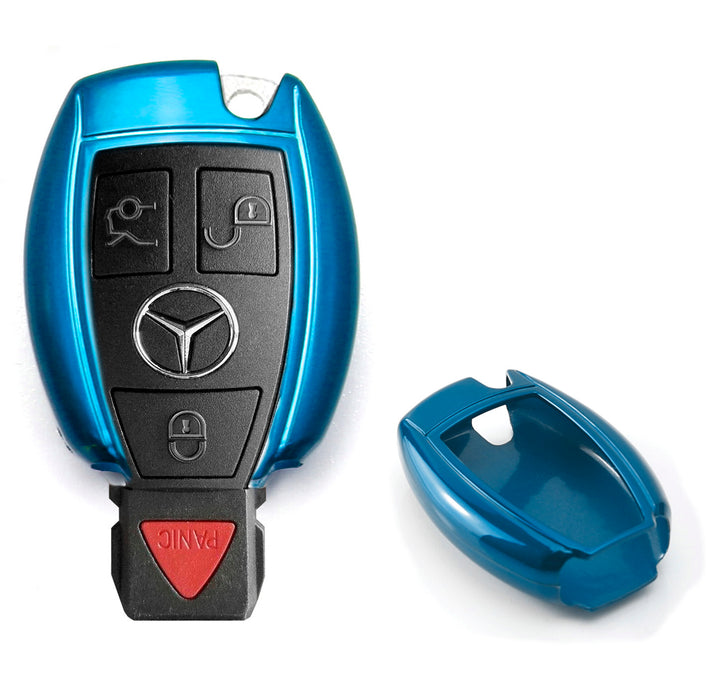 Exact Fit Glossy Blue Remote Smart Key Fob Shell For Mercedes C E S M Class etc