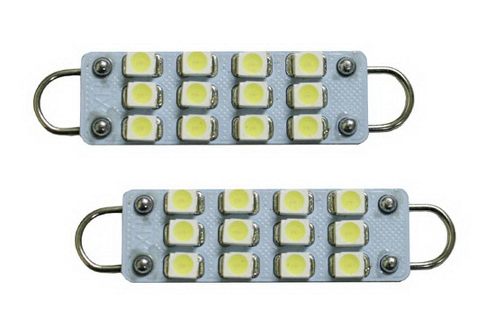 12-SMD-3528 1.72" 43mm Rigid Loop Festoon LED Bulbs 211-2 212-2 214-2 578