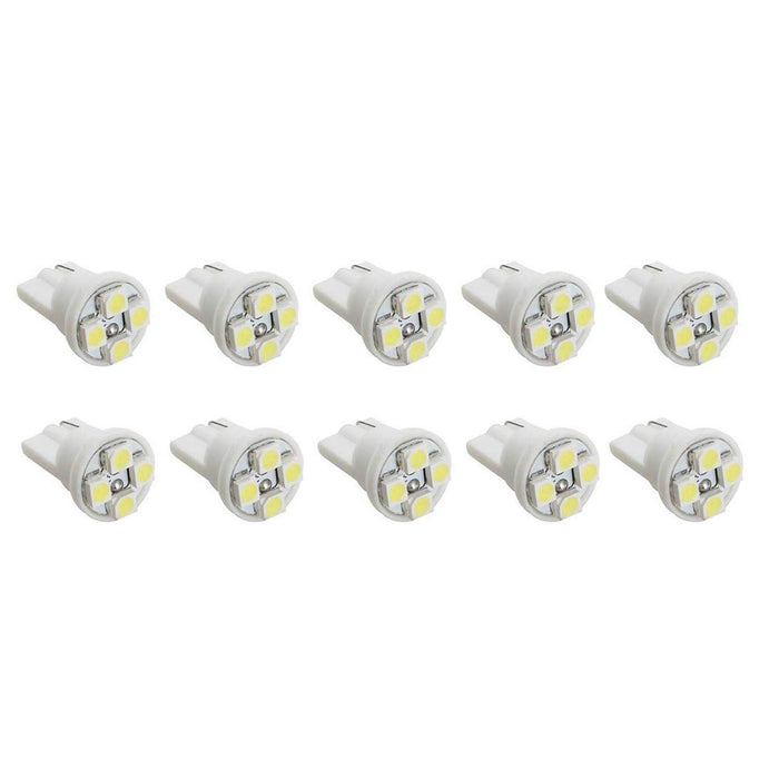 (10) 4-SMD 168 194 2825 W5W LED Replacement Bulbs For Interior Map/Dome Lights..